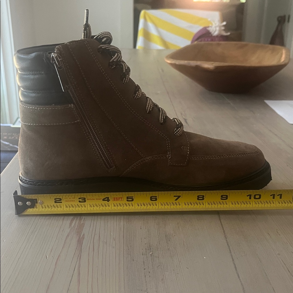 Aquatalia Mayra Weatherproof Lace Up Suede Ankle Lug Lace Up Moto Boots Size 11 - Picture 12 of 13